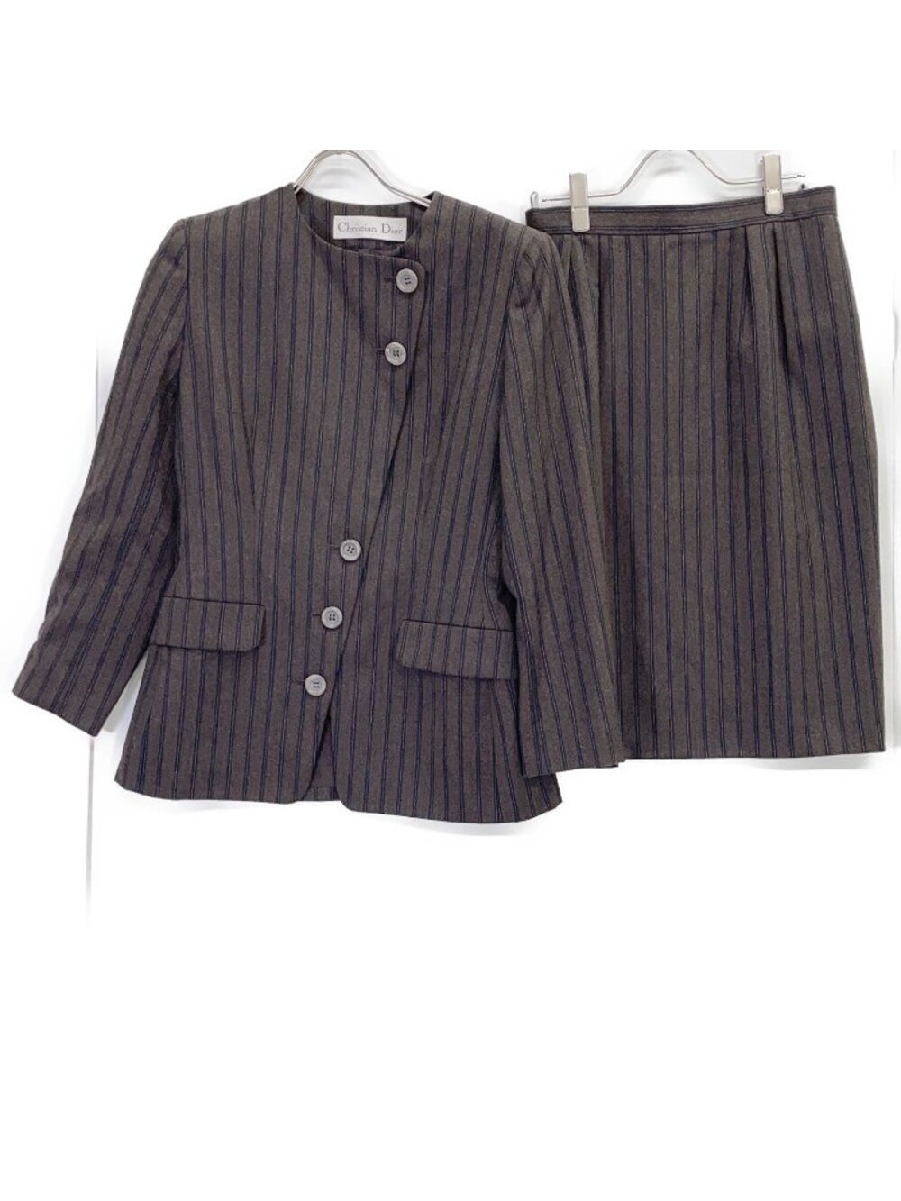 Dior Vintage Deformed Color Tailored Jacket Pencil Skirt